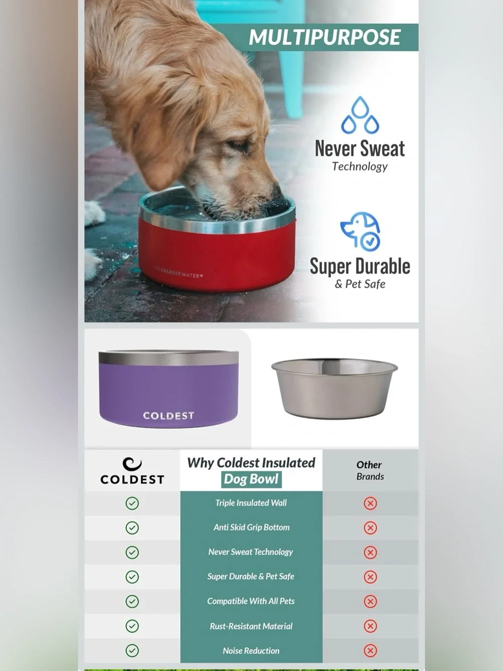 Large Insulated Dog Bowl